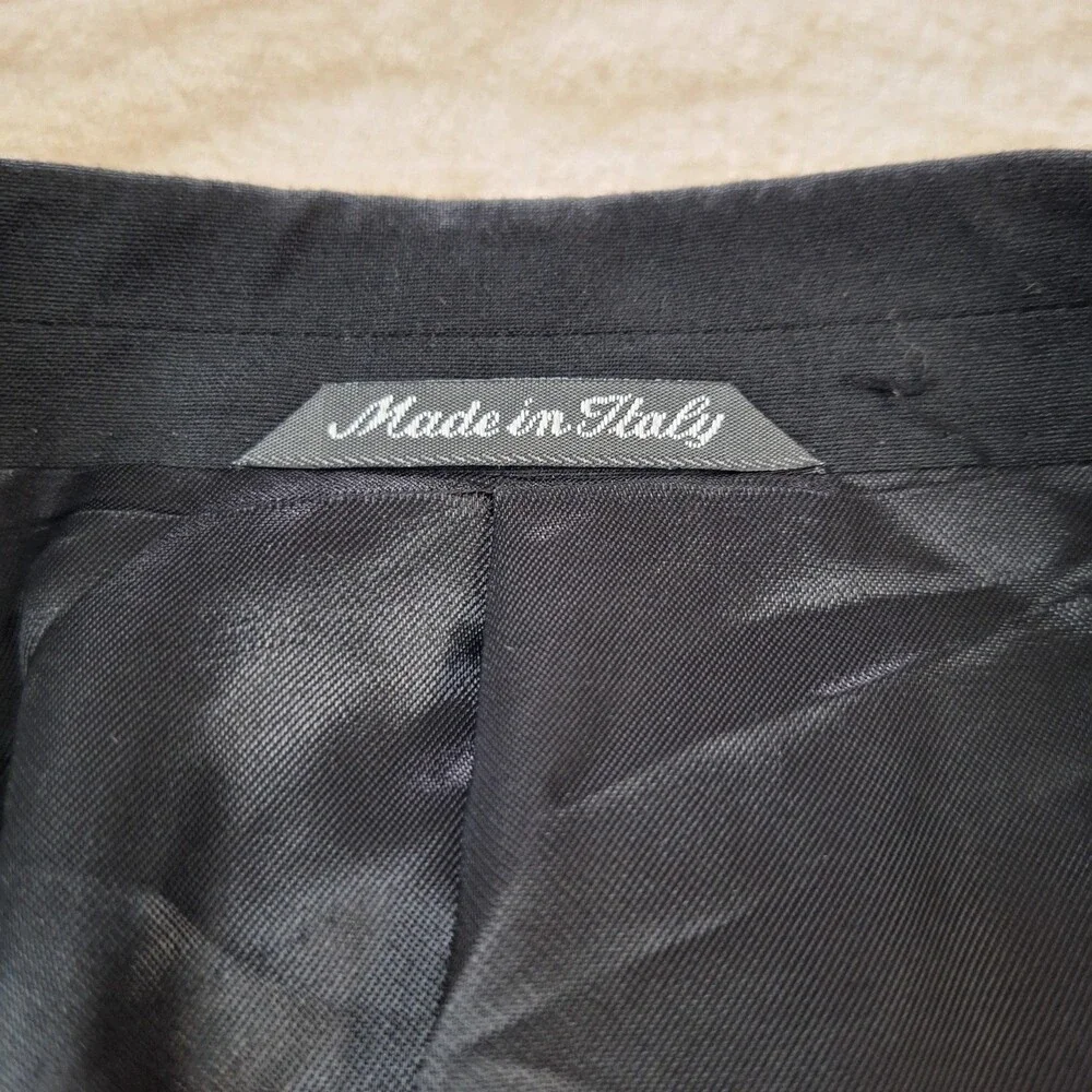 Miltons Tuxedo Jacket Blazer Mens Black Merino Wool One Button Made in Italy